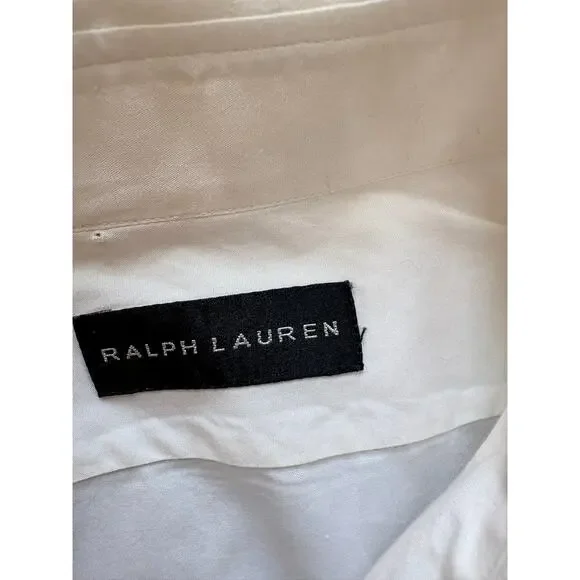 Ralph Lauren Black Label Men's Dress Shirt White Italian French Cuff 15 - Picture 5 of 11